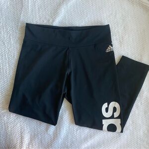Adidas Black Leggings with White Logo
